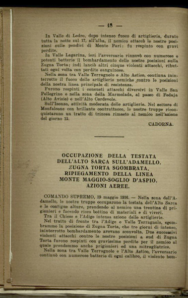 Il diario della nostra guerra : bollettini ufficiali dell'esercito e della marina